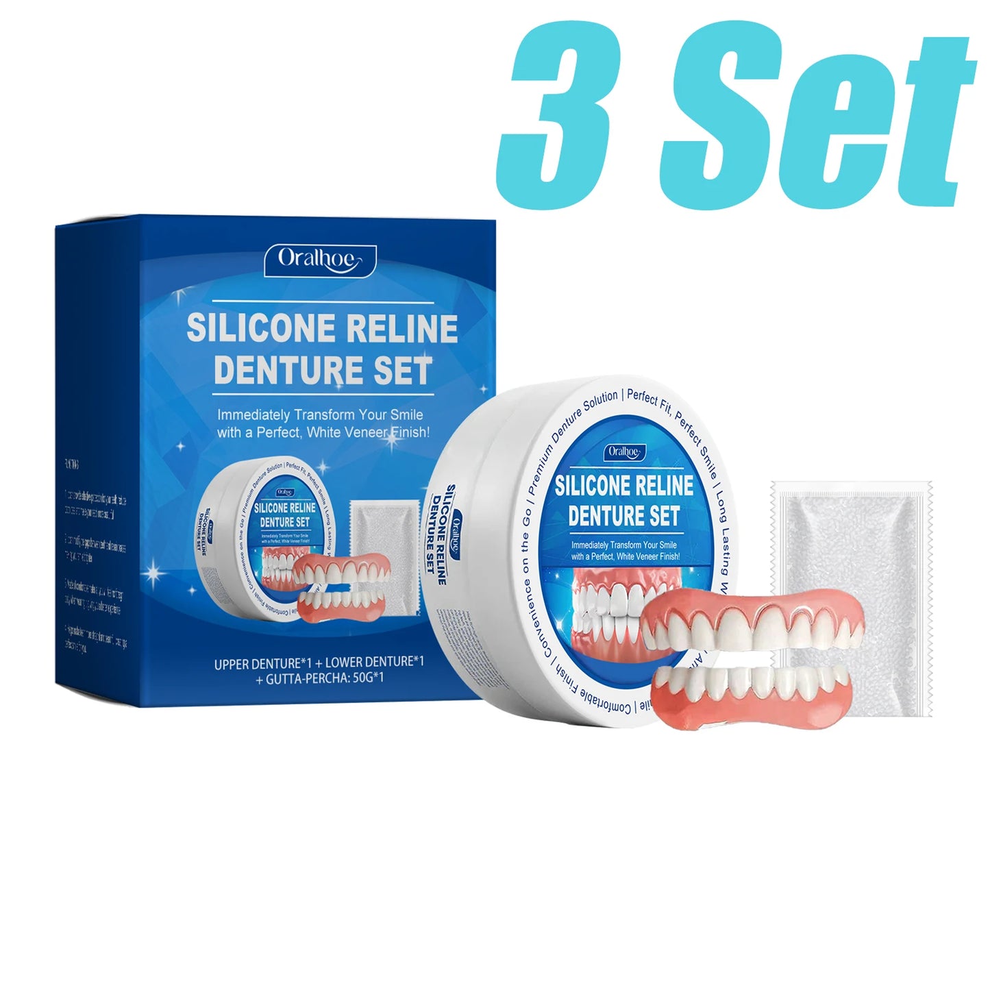 Soft Silicone Upper & Lower Dental Veneers (Whitening Fit)