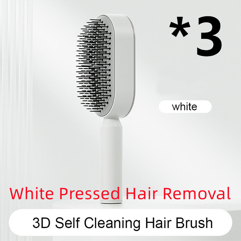 One-Click Self Cleaning Hair Brush