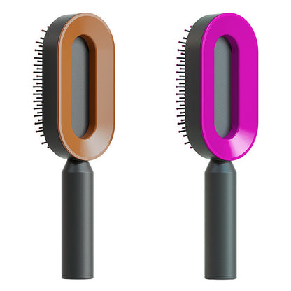 One-Click Self Cleaning Hair Brush