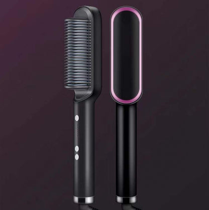 2-in-1 Hair Straightener & Curler Brush