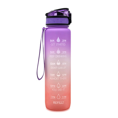 1L Motivational Tritan Water Bottle with Time Marker