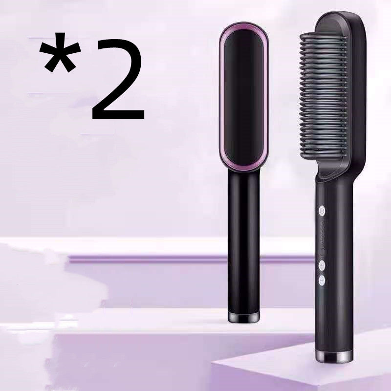 2-in-1 Hair Straightener & Curler Brush