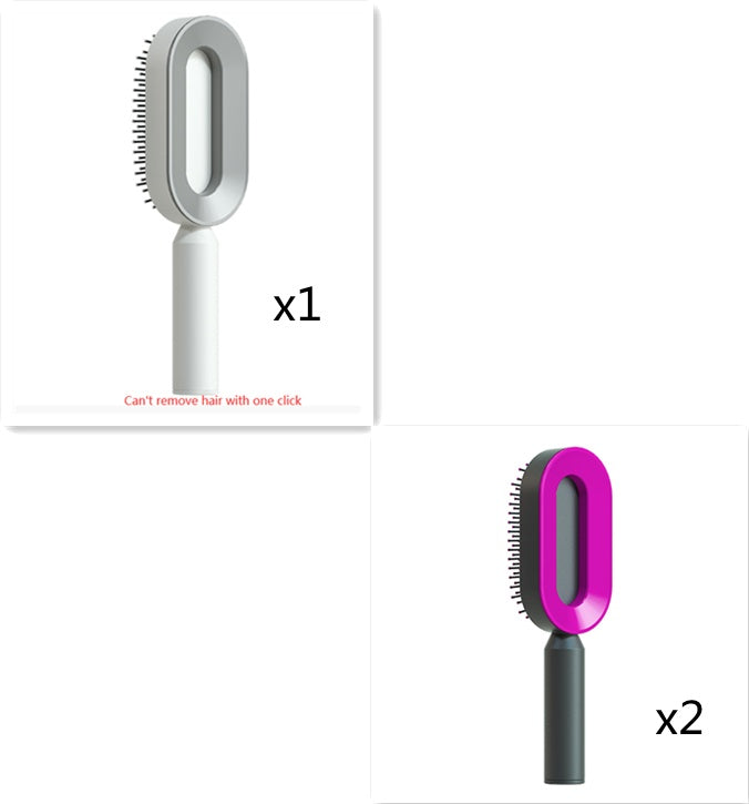 One-Click Self Cleaning Hair Brush