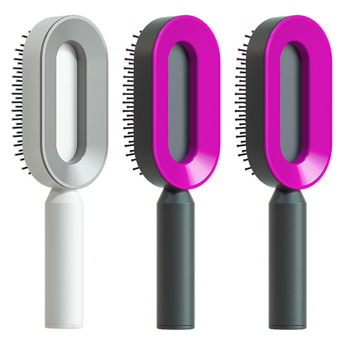 One-Click Self Cleaning Hair Brush