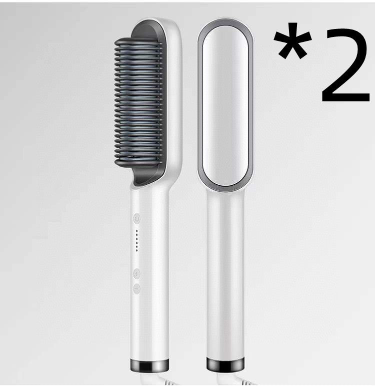2-in-1 Hair Straightener & Curler Brush