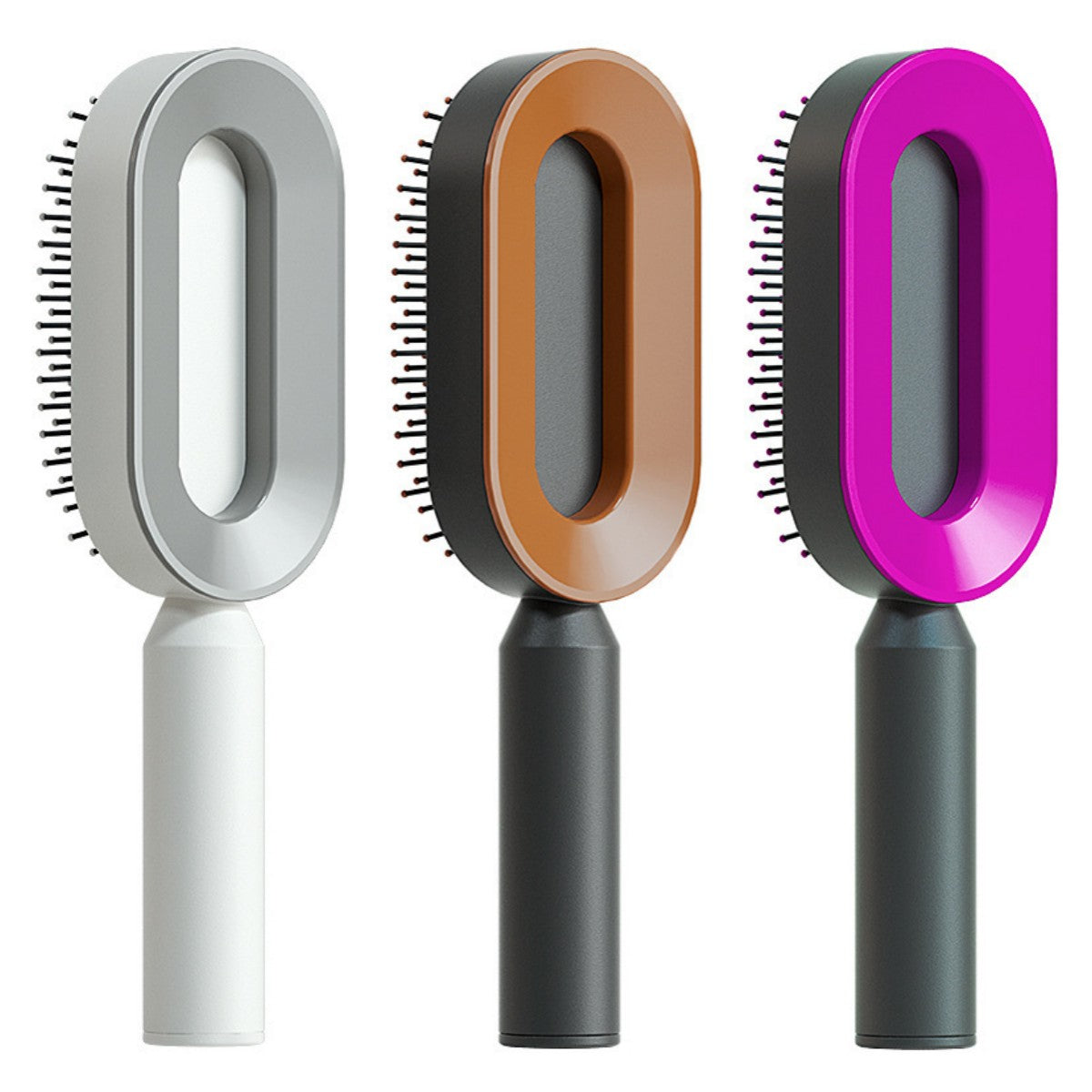 One-Click Self Cleaning Hair Brush