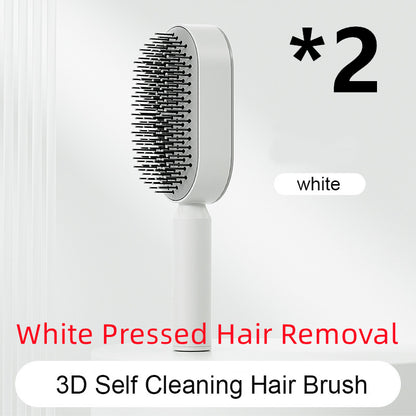 One-Click Self Cleaning Hair Brush