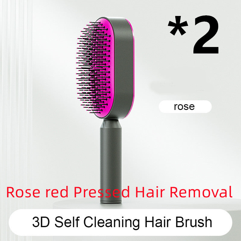 One-Click Self Cleaning Hair Brush