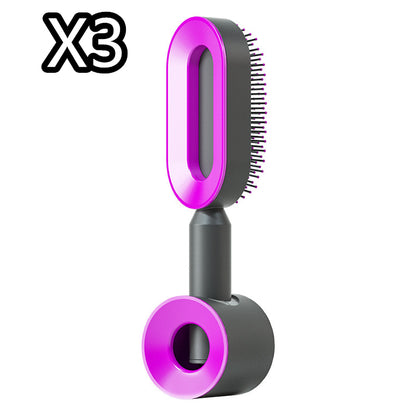 One-Click Self Cleaning Hair Brush