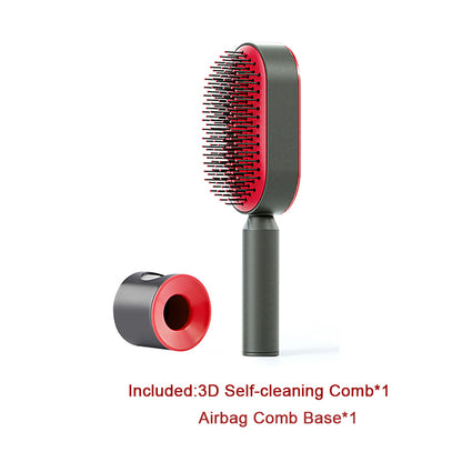 One-Click Self Cleaning Hair Brush
