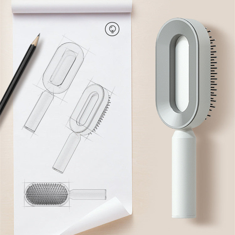 One-Click Self Cleaning Hair Brush