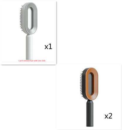 One-Click Self Cleaning Hair Brush