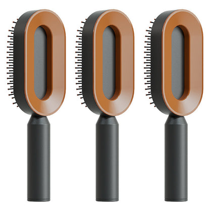 One-Click Self Cleaning Hair Brush