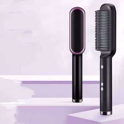 2-in-1 Hair Straightener & Curler Brush
