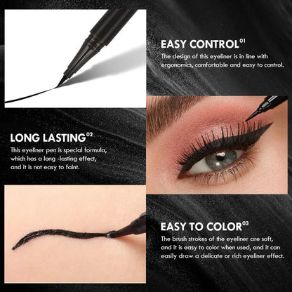 5-Piece Waterproof Liquid Eyeliner Pen Set – Ultra-Fine Black Tip