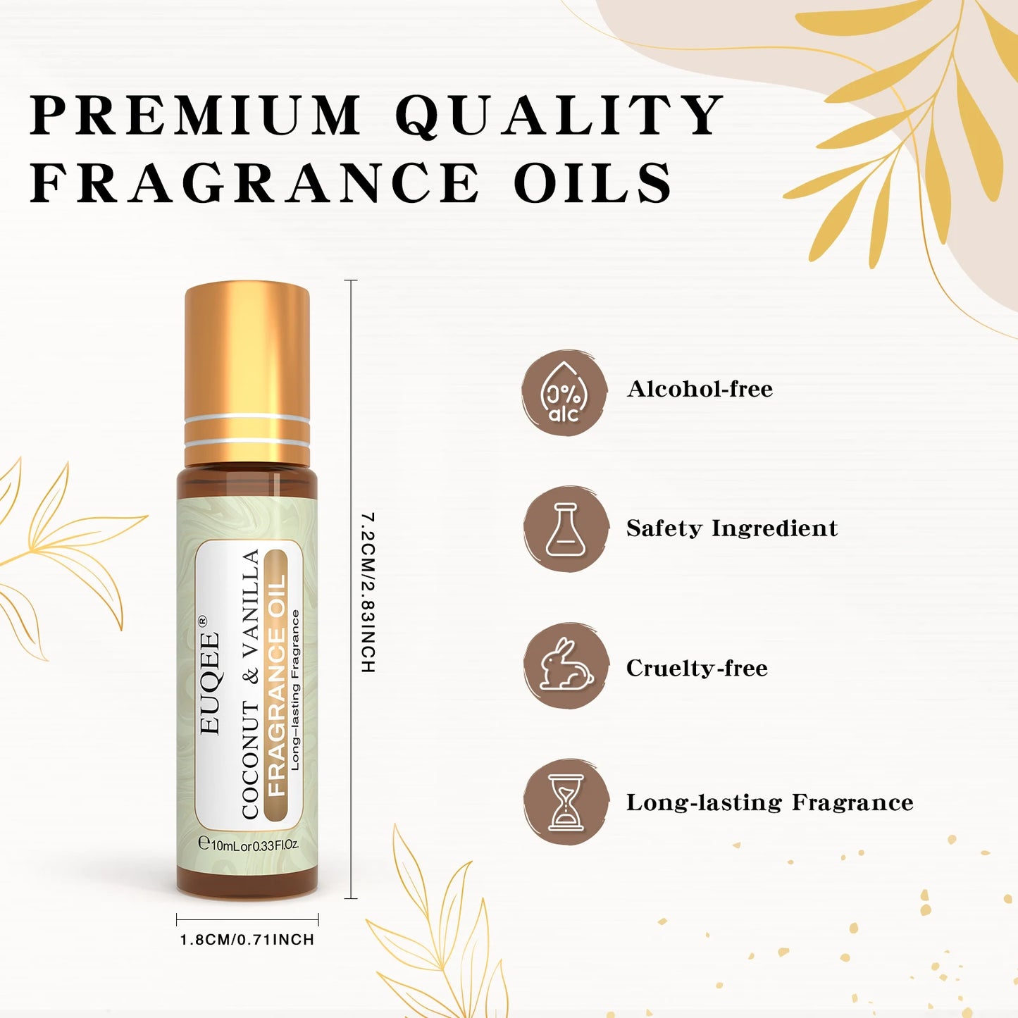 EUQEE 10ml Roll-On Fragrance Oil – Long-Lasting Unisex Scent