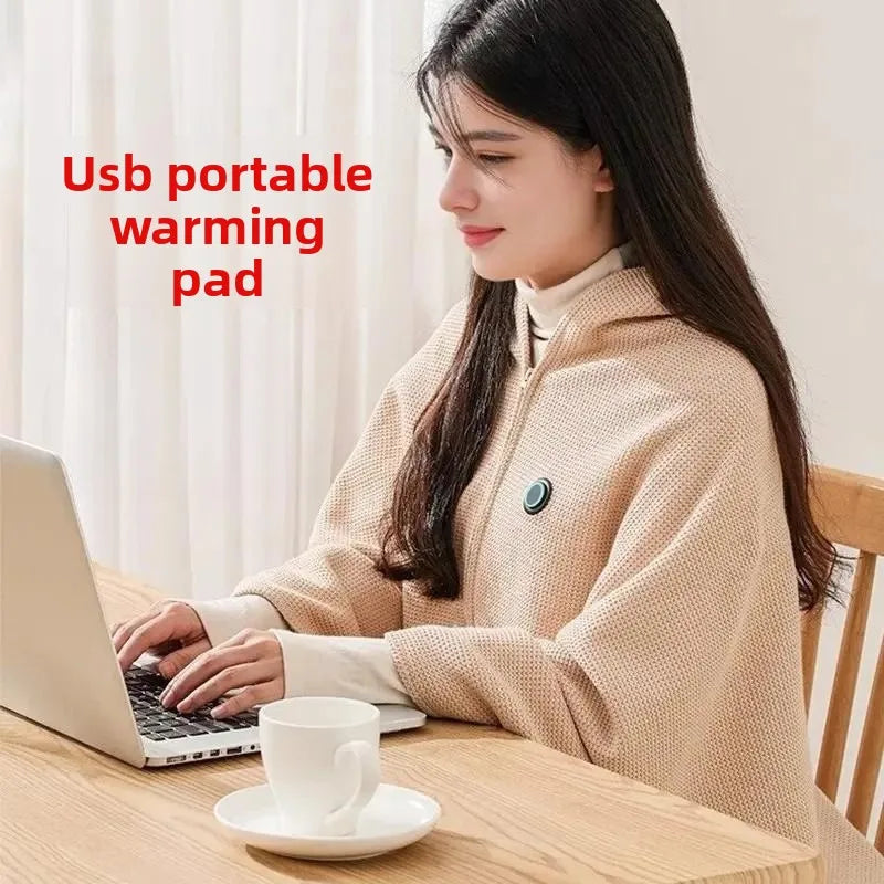 USB Heated Shawl Wrap – Soft Warm Scarf with 3 Heat Levels