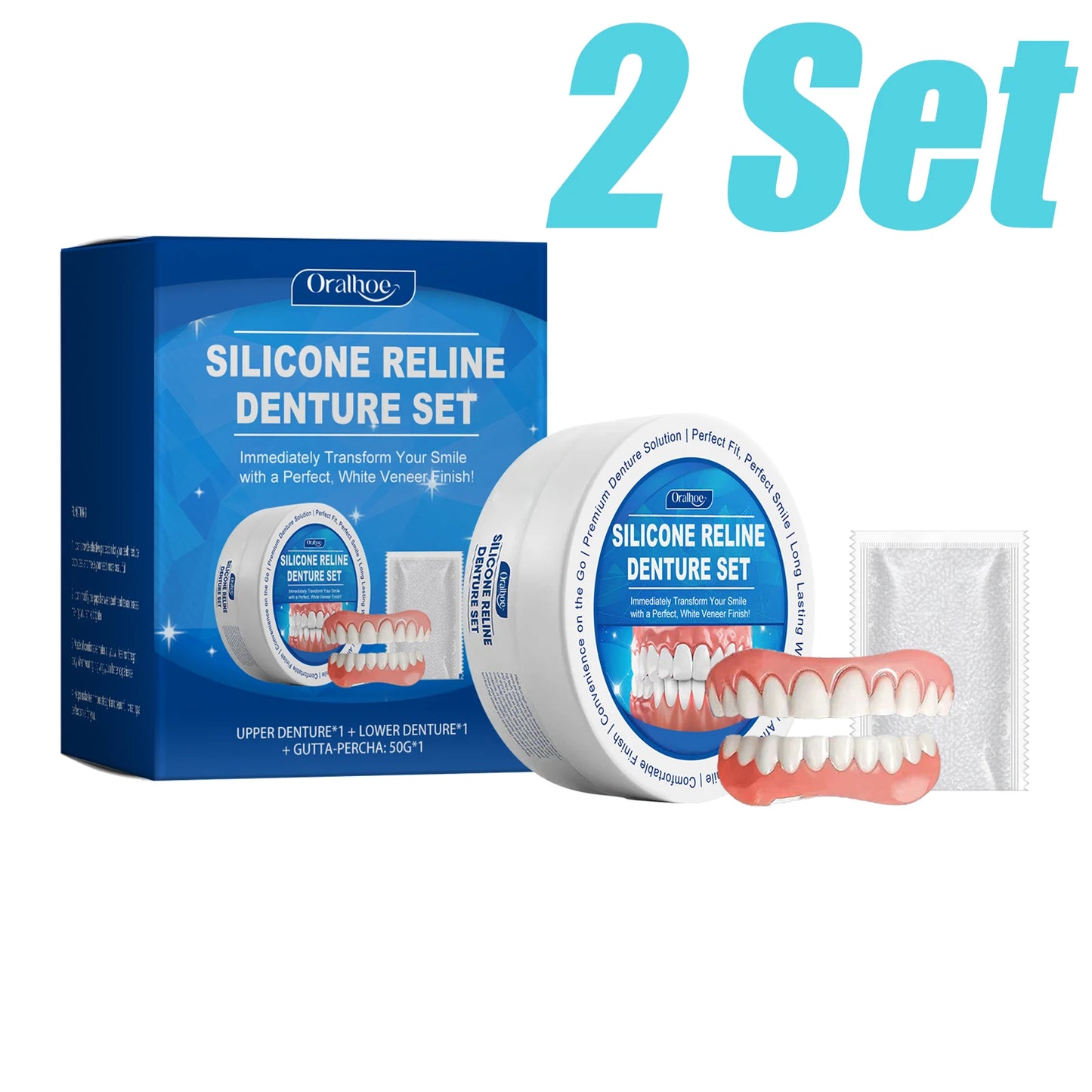 Soft Silicone Upper & Lower Dental Veneers (Whitening Fit)