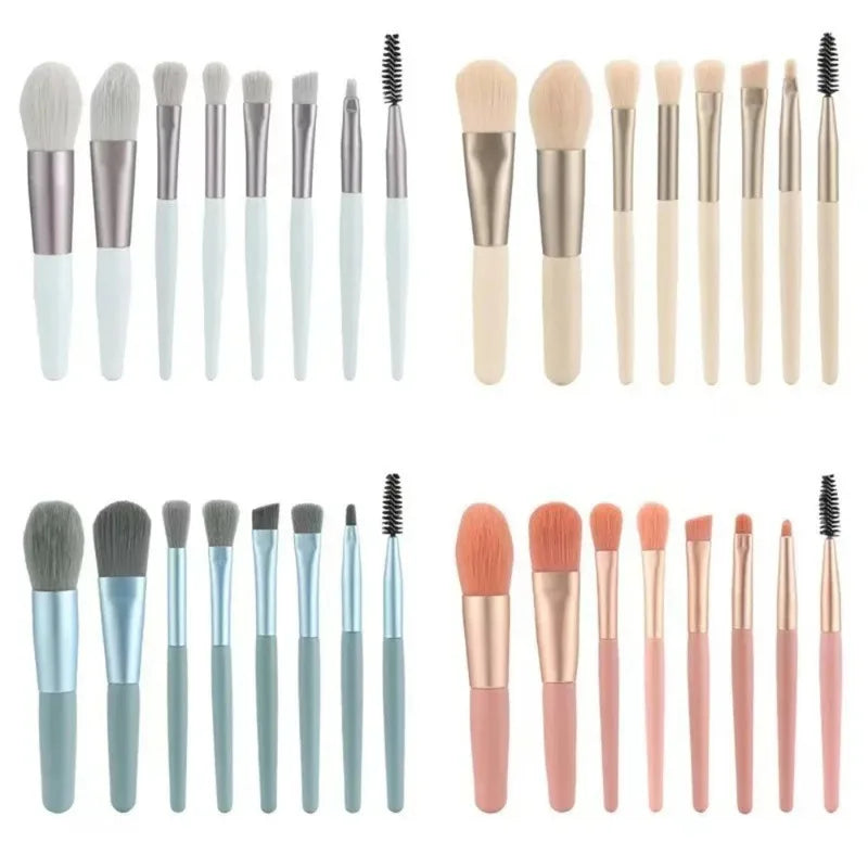 8-Piece Professional Makeup Brush Set – Face & Eye Tools
