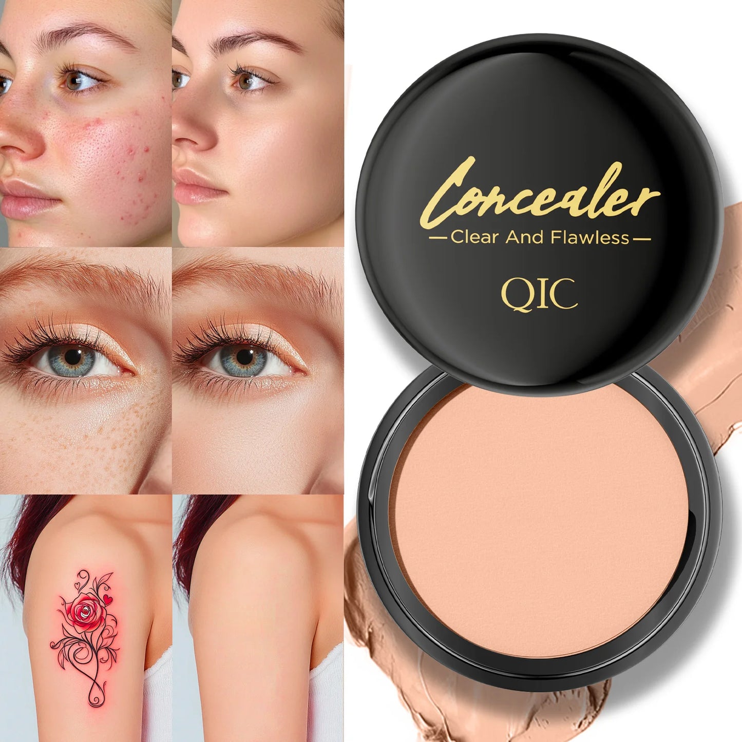 Hydrating Eye Concealer & Contour Cream – Full Coverage, Long-Lasting