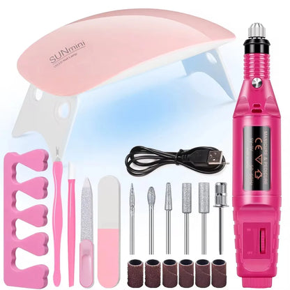 LINMANDA USB Electric Nail Drill Kit – UV LED Manicure & Gel Dryer Set