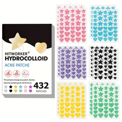 432 Colorful Star-Shaped Pimple Patches – Invisible Acne Cover