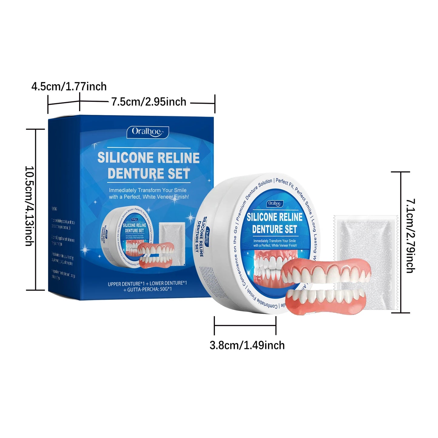Soft Silicone Upper & Lower Dental Veneers (Whitening Fit)