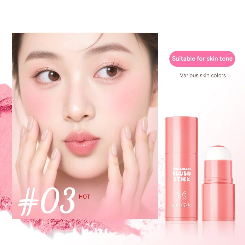 Life Girls Pink Cheek Ball Makeup Sponge – Non-Slip Korean Face Blender