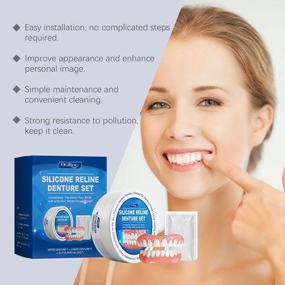 Soft Silicone Upper & Lower Dental Veneers (Whitening Fit)