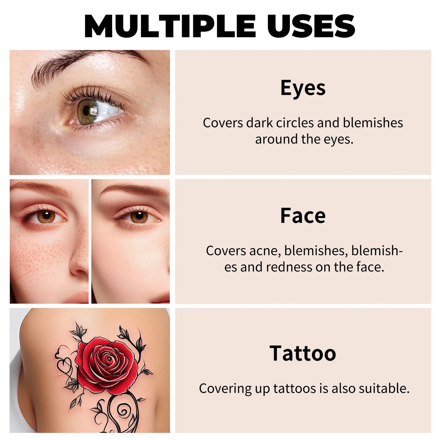 Hydrating Eye Concealer & Contour Cream – Full Coverage, Long-Lasting