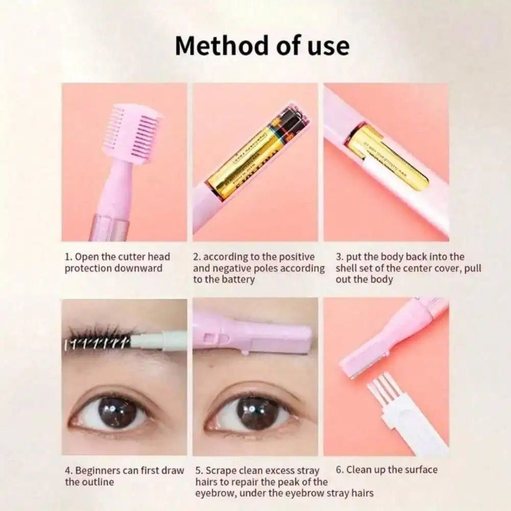 Electric/Battery Eyebrow Trimmer – Women’s Hair Removal Grooming Tool