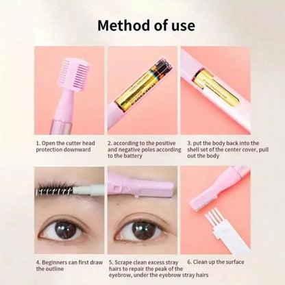 Electric/Battery Eyebrow Trimmer – Women’s Hair Removal Grooming Tool