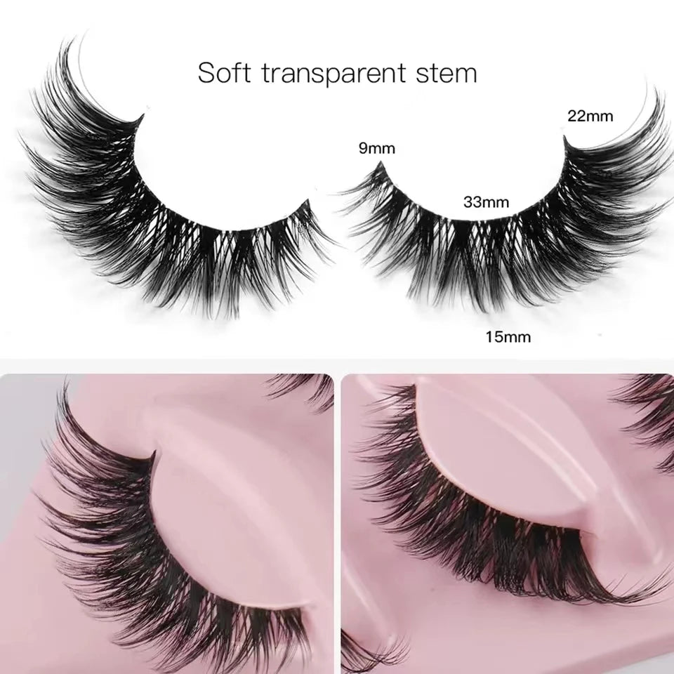 5 Pairs Cat Eye False Eyelashes – Dramatic & Long-Lasting