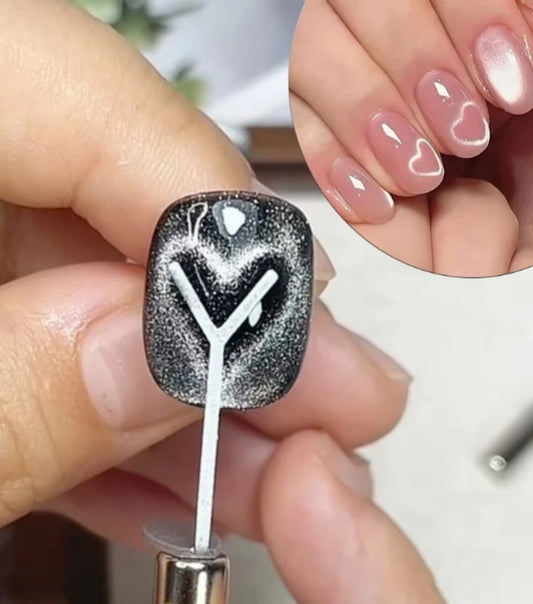 Y-Shaped Heart Magnetic Nail Tool – Cat Eye Gel DIY Accessory (1/2/4pcs)