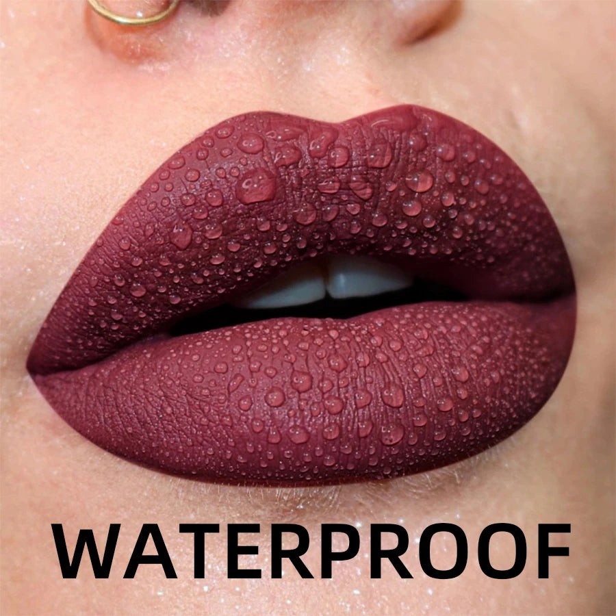 19-Color Matte Velvet Liquid Lipstick – Waterproof Nude to Red Lip Tint