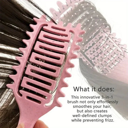 Curl Defining Detangling Hair Brush – Wet & Curly Hair Comb