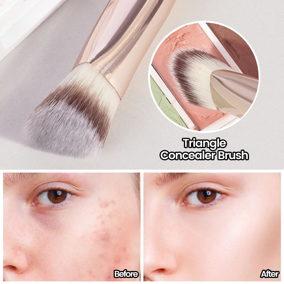 MAANGE Triangle Concealer & Foundation Brush – Liquid & Cream Blending
