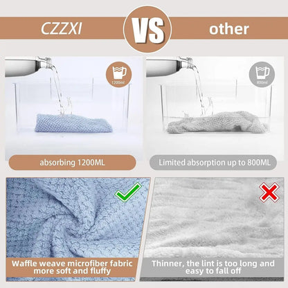 Absorbent Hair Towel Wrap – Textured Button-Down Drying Cap