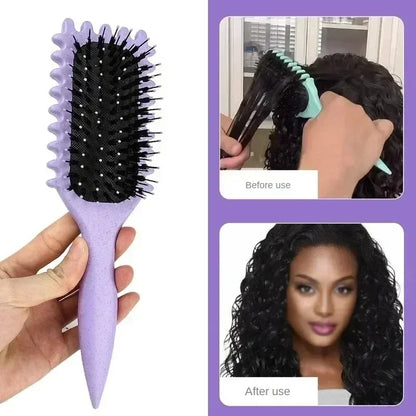 Curly Hair Styling Brush – Salon Curl Defining & Detangling Tool