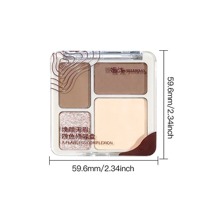 3D Facial Highlight & Contour Palette – Matte Long-Lasting Brightening