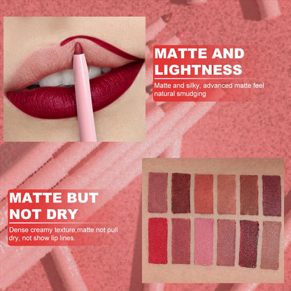 6-Piece Lip Liner Pen Set – Long-Lasting Waterproof Lip Gloss