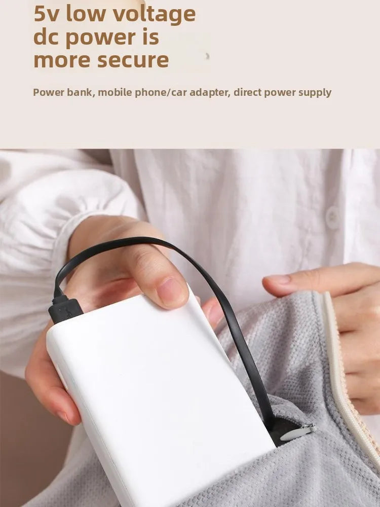 USB Heated Shawl Wrap – Soft Warm Scarf with 3 Heat Levels