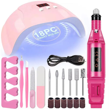 LINMANDA USB Electric Nail Drill Kit – UV LED Manicure & Gel Dryer Set