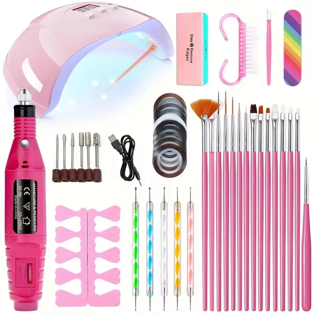 LINMANDA USB Electric Nail Drill Kit – UV LED Manicure & Gel Dryer Set