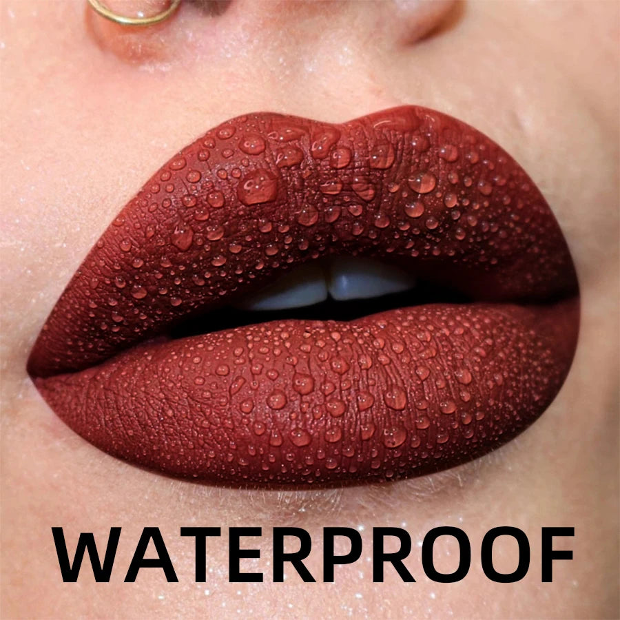 19-Color Matte Velvet Liquid Lipstick – Waterproof Nude to Red Lip Tint