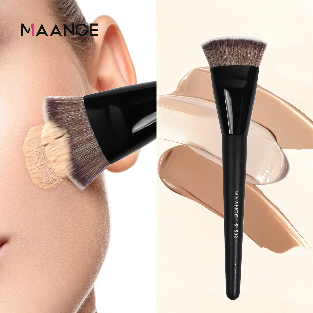 MAANGE Flat Foundation & Blush Brush – Skin-Friendly Makeup Tool