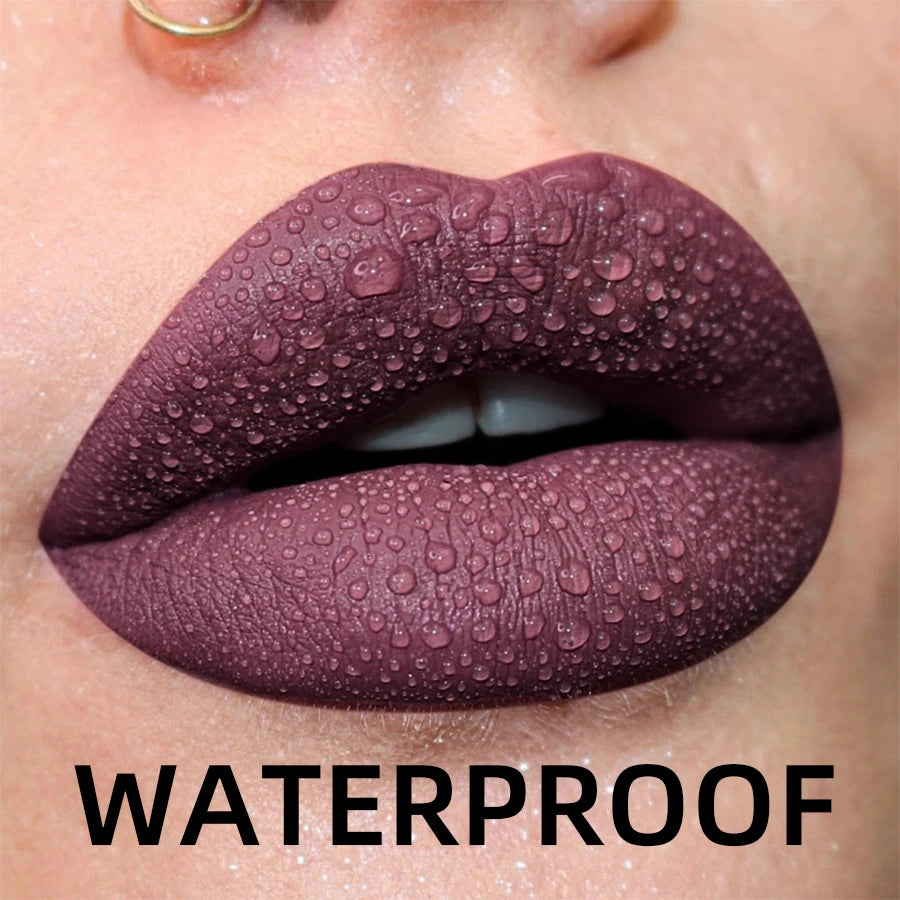19-Color Matte Velvet Liquid Lipstick – Waterproof Nude to Red Lip Tint