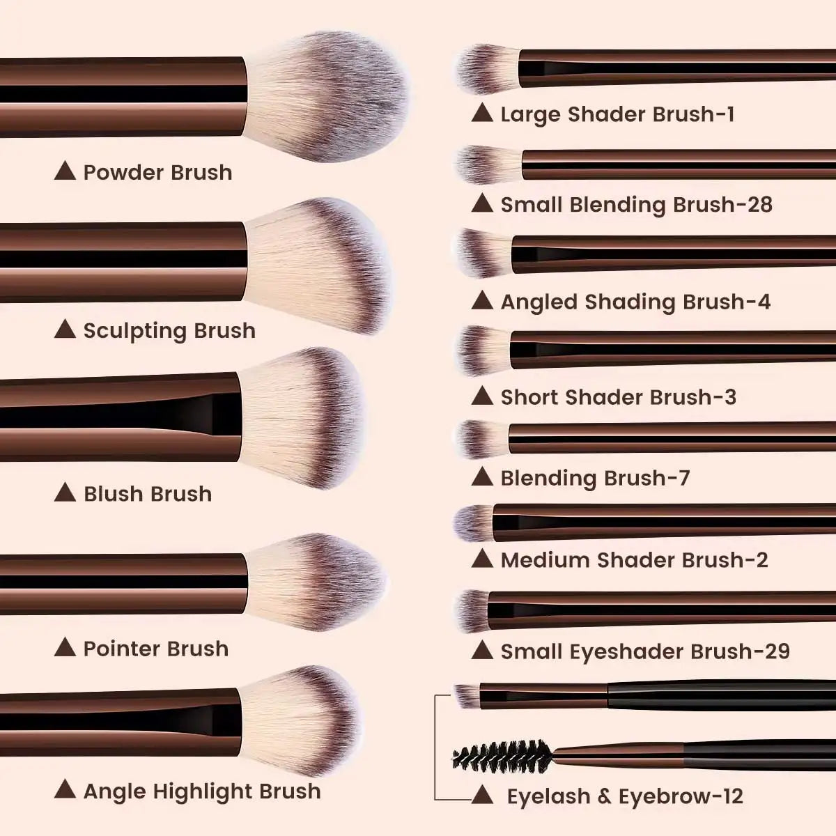 13-Piece Makeup Brush Set – Foundation, Eyeshadow & Blending Tools