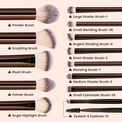 13-Piece Makeup Brush Set – Foundation, Eyeshadow & Blending Tools