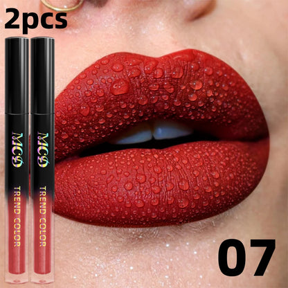 19-Color Matte Velvet Liquid Lipstick – Waterproof Nude to Red Lip Tint